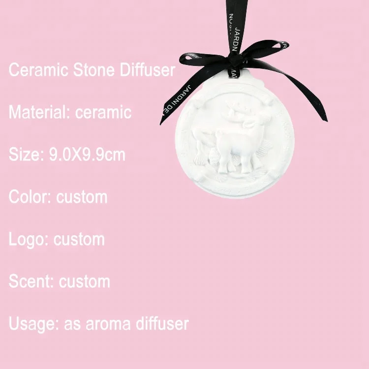 Ceramic Hanging Disc Car Air Freshener Scent