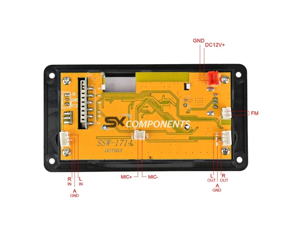 12V LCD MP3 декодер плата WAV WMA декодирование плеер аудио модуль Поддержка FM радио AUX USB с лирикой дисплей