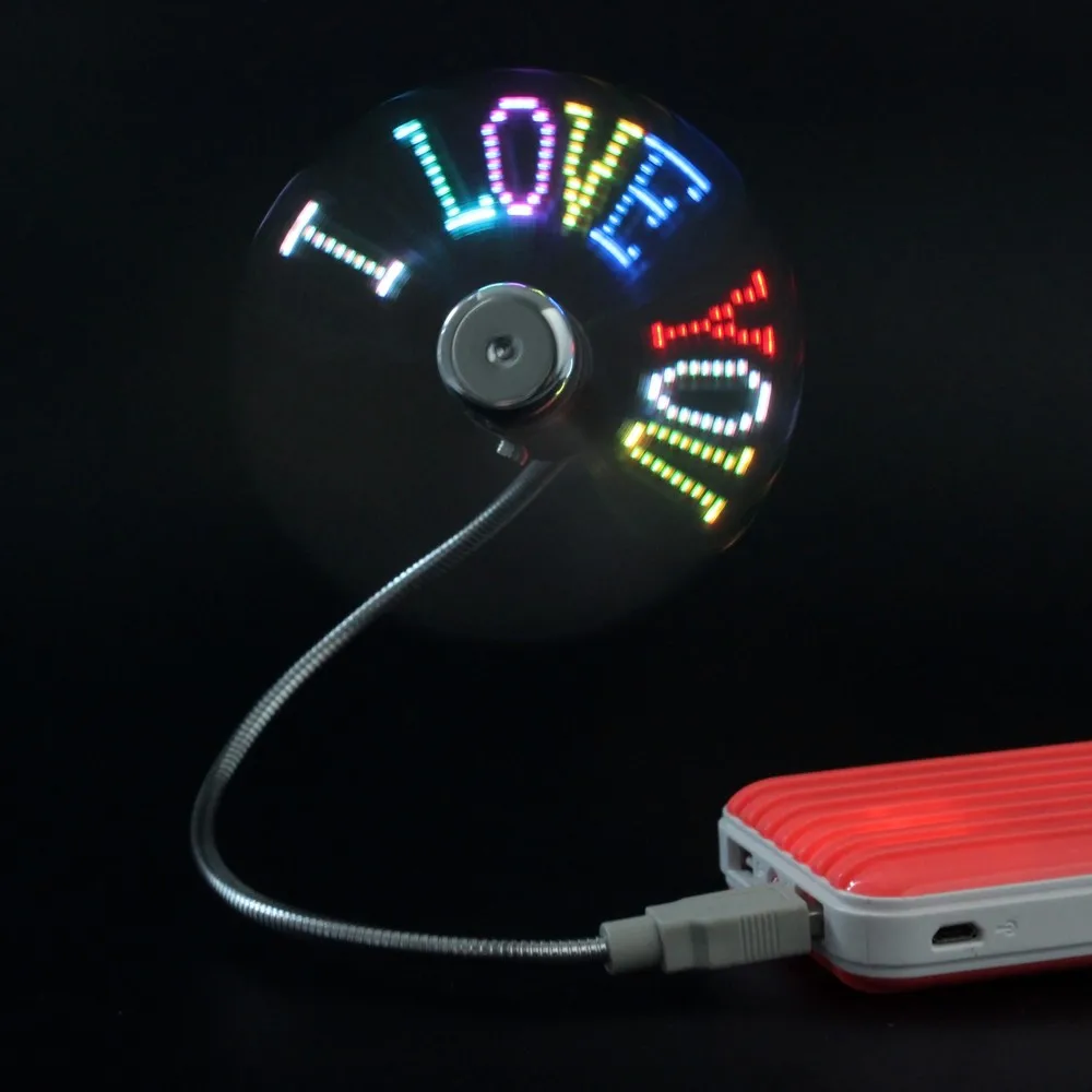 Flexible USB Message Fan RGB Multicolor Software Programmable  LED Fan OEM Customized logo for PC computer Laptop