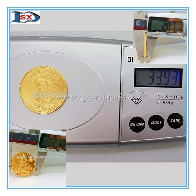 
One Troy ounce Warking Liberty tungsten gold plated American eagle coin for collectible and art 