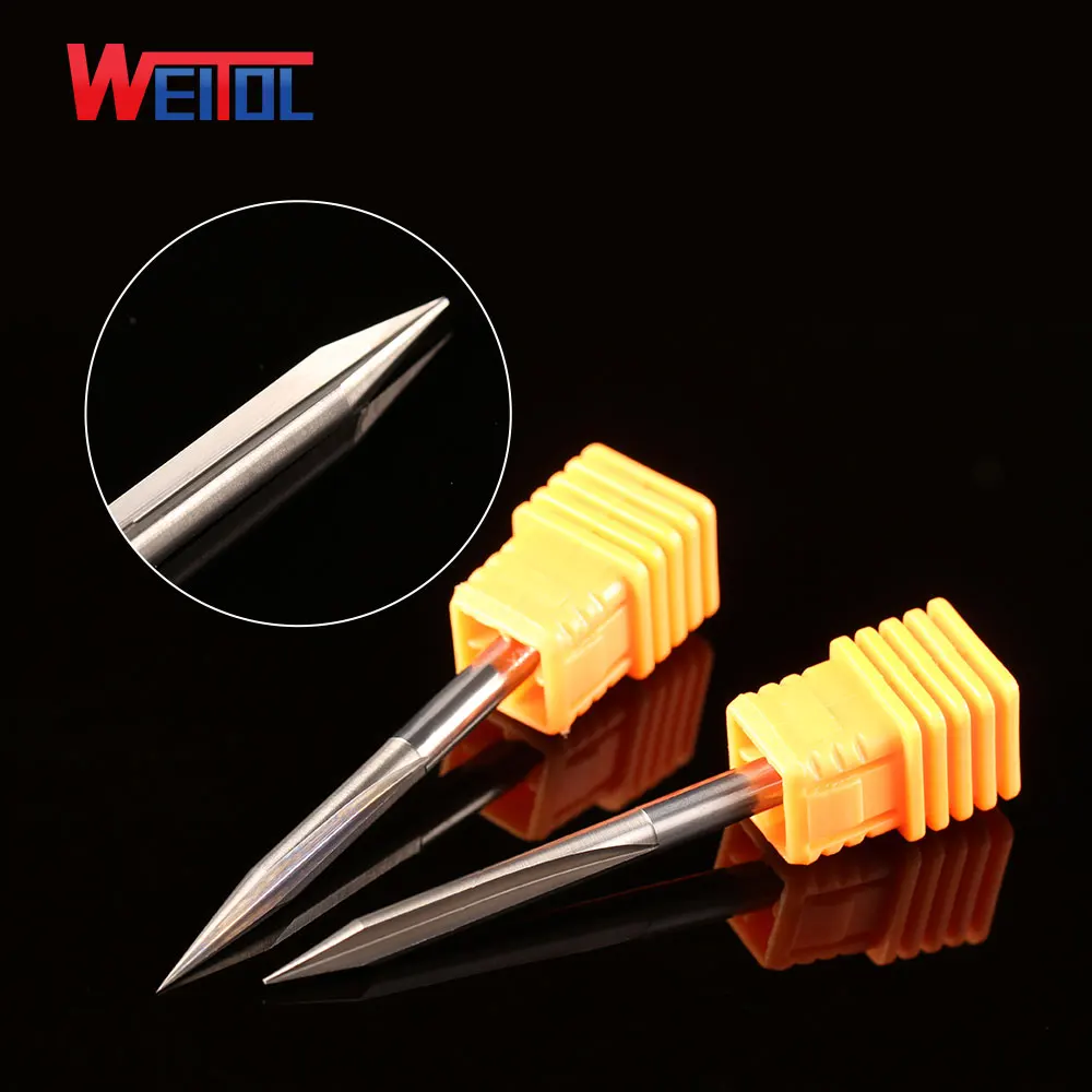4mm V shape Double flute straight engraving bits taper end milling cutter