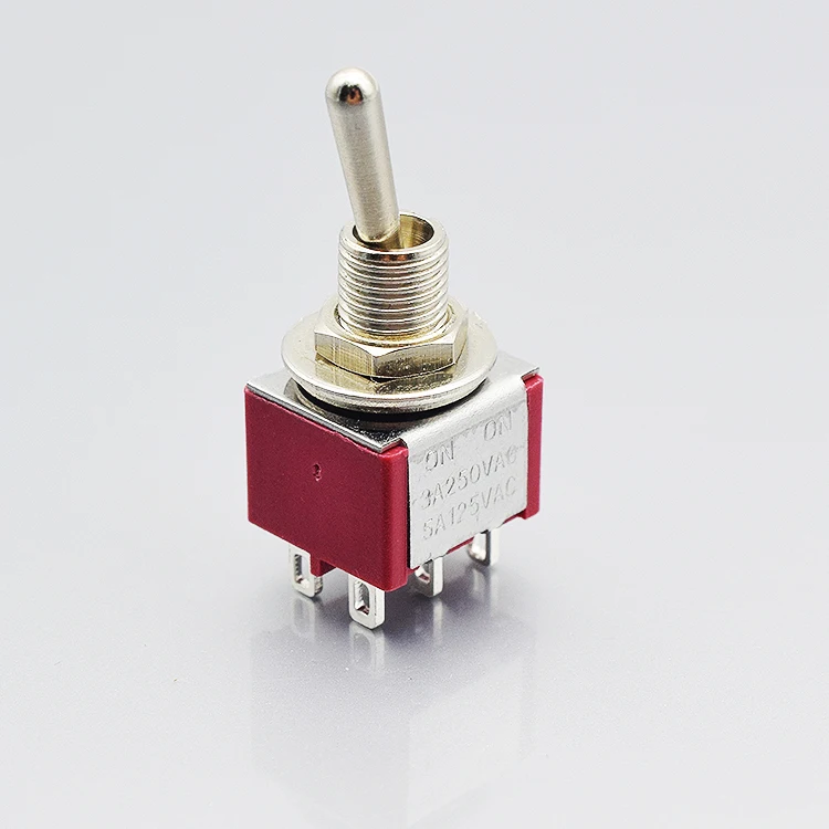 110 В 2 пути 3 способ на Выкл на dpdt 6pin chrome pcb переключатель для тяжелых условий эксплуатации