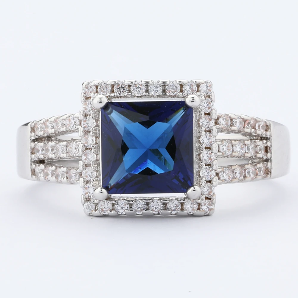Blue sapphire jewelry silver mens one stone ring designs