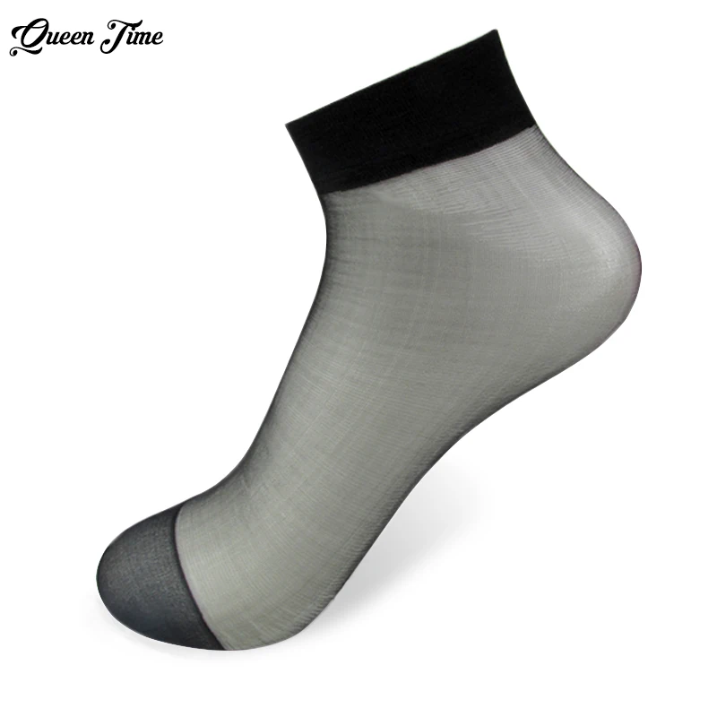 250 Pairs Black Skin Color Summer Thin Crystal Transparent Silk Girl Women Ankle Socks