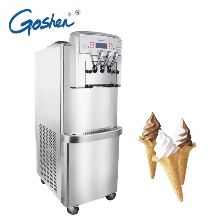 3 Flavors Soft Ice Cream Machine / Commercial Soft Serve Ice Cream Making Machine