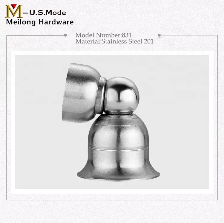 Stainless Steel Metal Wooden Outdoor Permanent Angled Magnetic Doorstop