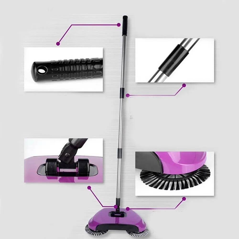 Handheld Propelled Sweeper & Broom & Dustpan 3 in 1 AS SEEN ON TV Handheld Push Sweeper