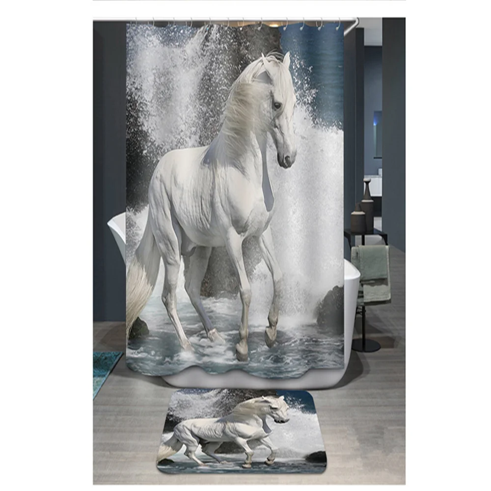 
Waterproof polyester customized shower curtain with your photo designs for bathroom 