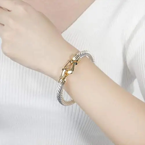 
Fashion Designer Brand Inspired Jewelry Horse Shoe Cable Wire Vintage Bangle Bracelet Beautiful Gifts 