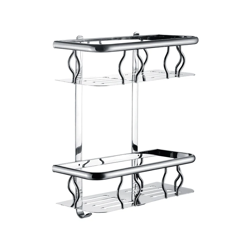 
Double 304 combined basket stainless steel bathroom storage shelf 