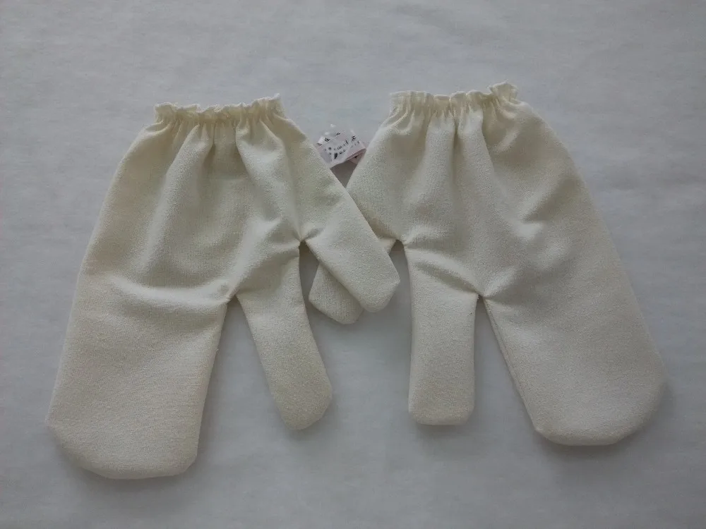 
ayurvedic garshana 100% raw silk dry massage gloves for SPA 