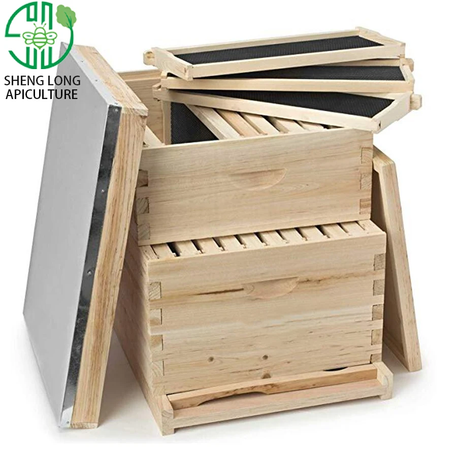 
Beehive 20 Frame Complete Box Kit (10 Deep and 10 Medium) with Metal Roof for Langstroth Beekeeping Beehive 