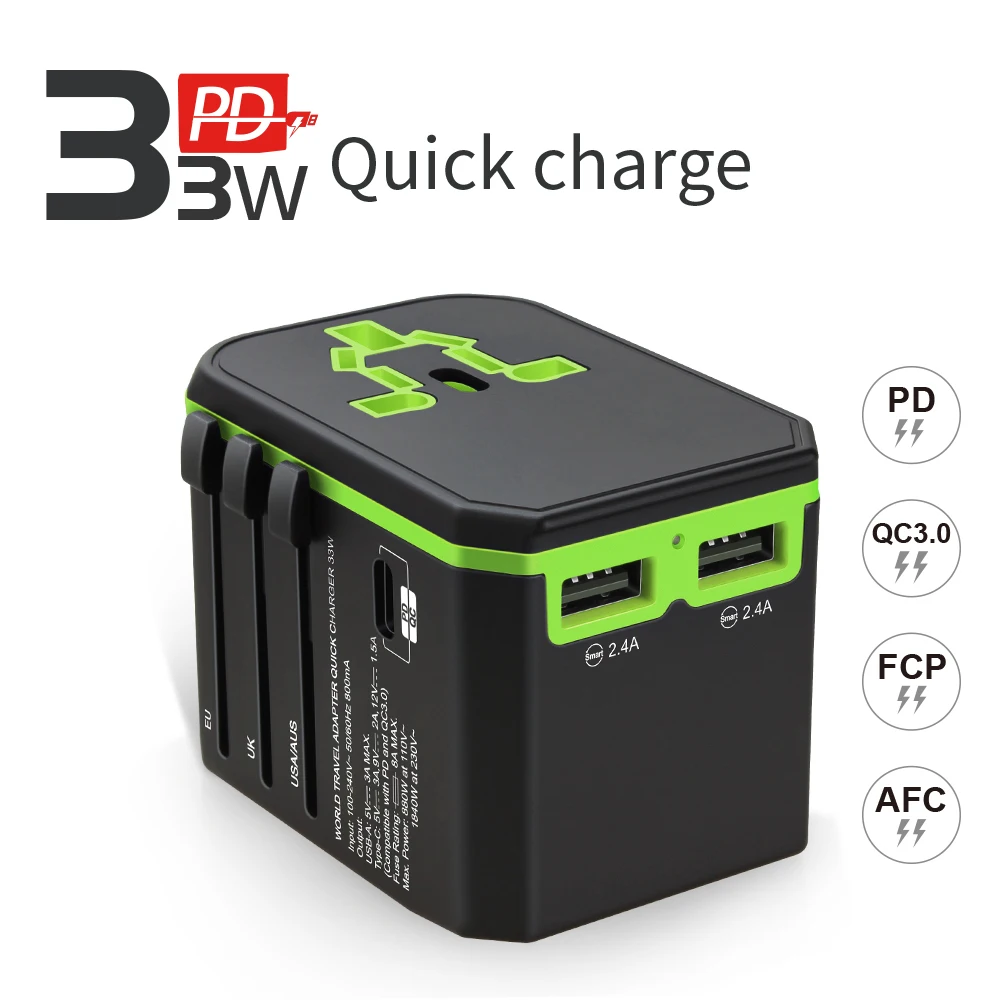 Hot Selling Products 18W 33W PD quick charger universal Travel adaptor usb charger