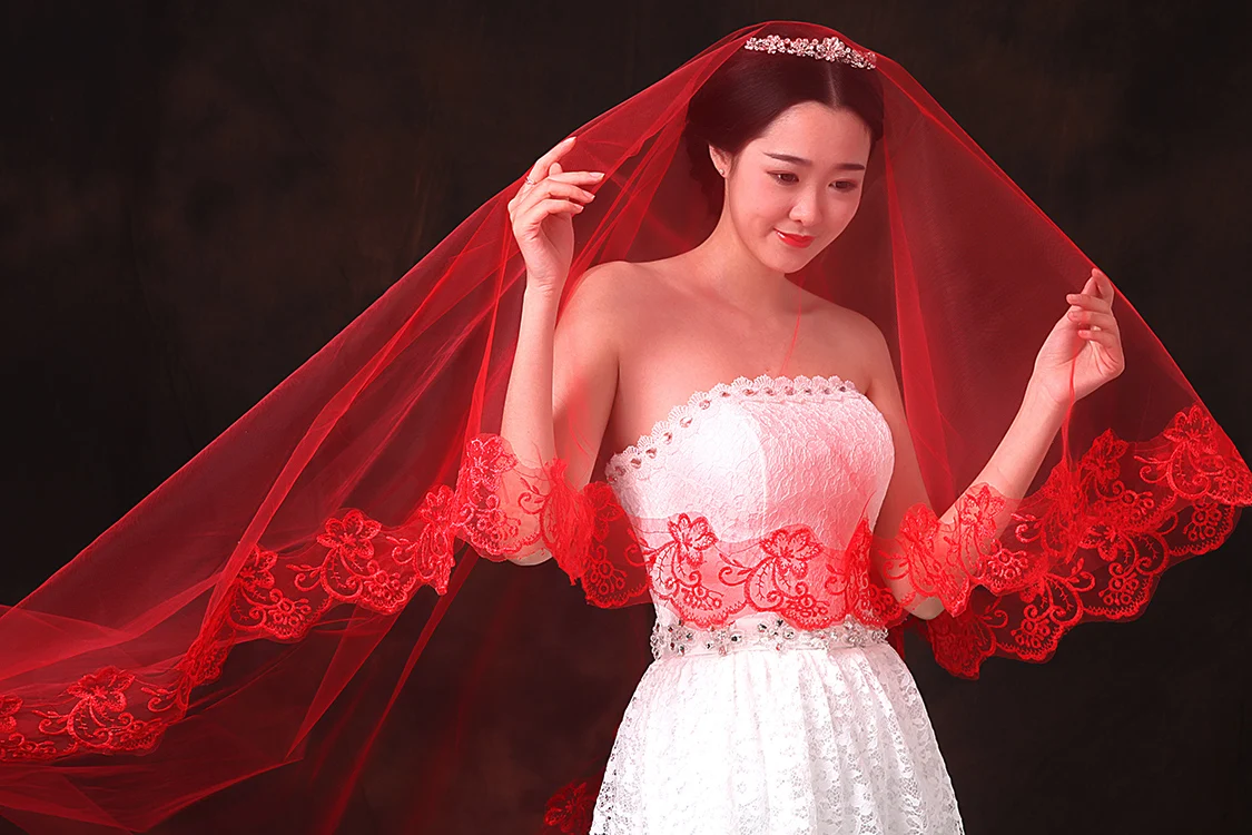 
Hot sell Wholesale Fahion Elegant Wedding Dress Accessories Bridal Tulle Appliqued long Veil 