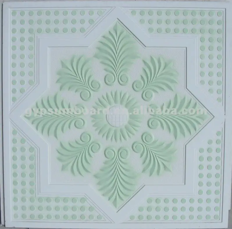
60x60 or 2x2 painted artistic fiberglass gypsum ceiling tiles 