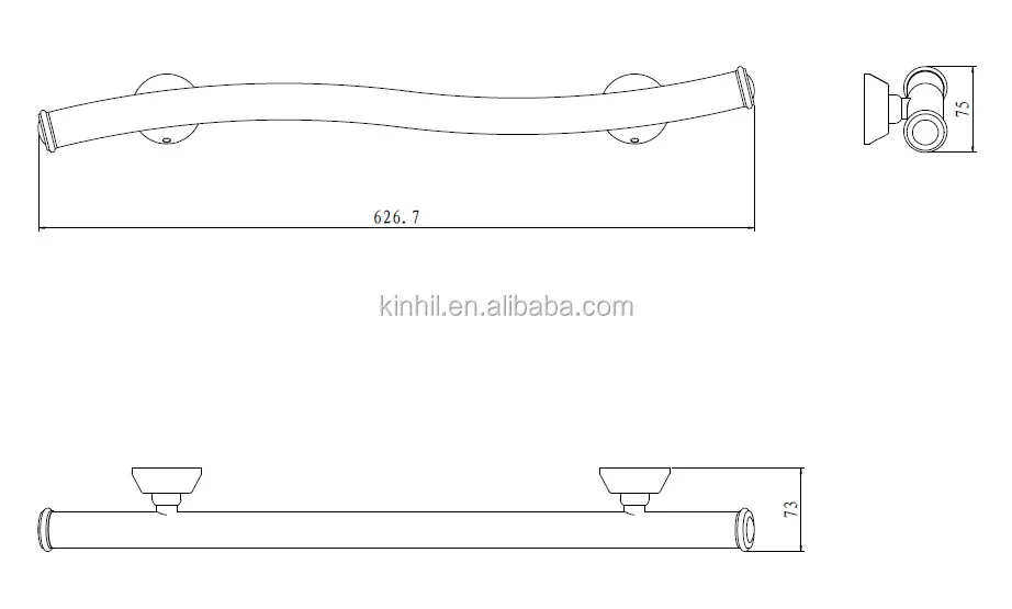 
STAINLESS STEEL BATHROOM WAVE GRAB BAR FOR THE ELDERS 51005 
