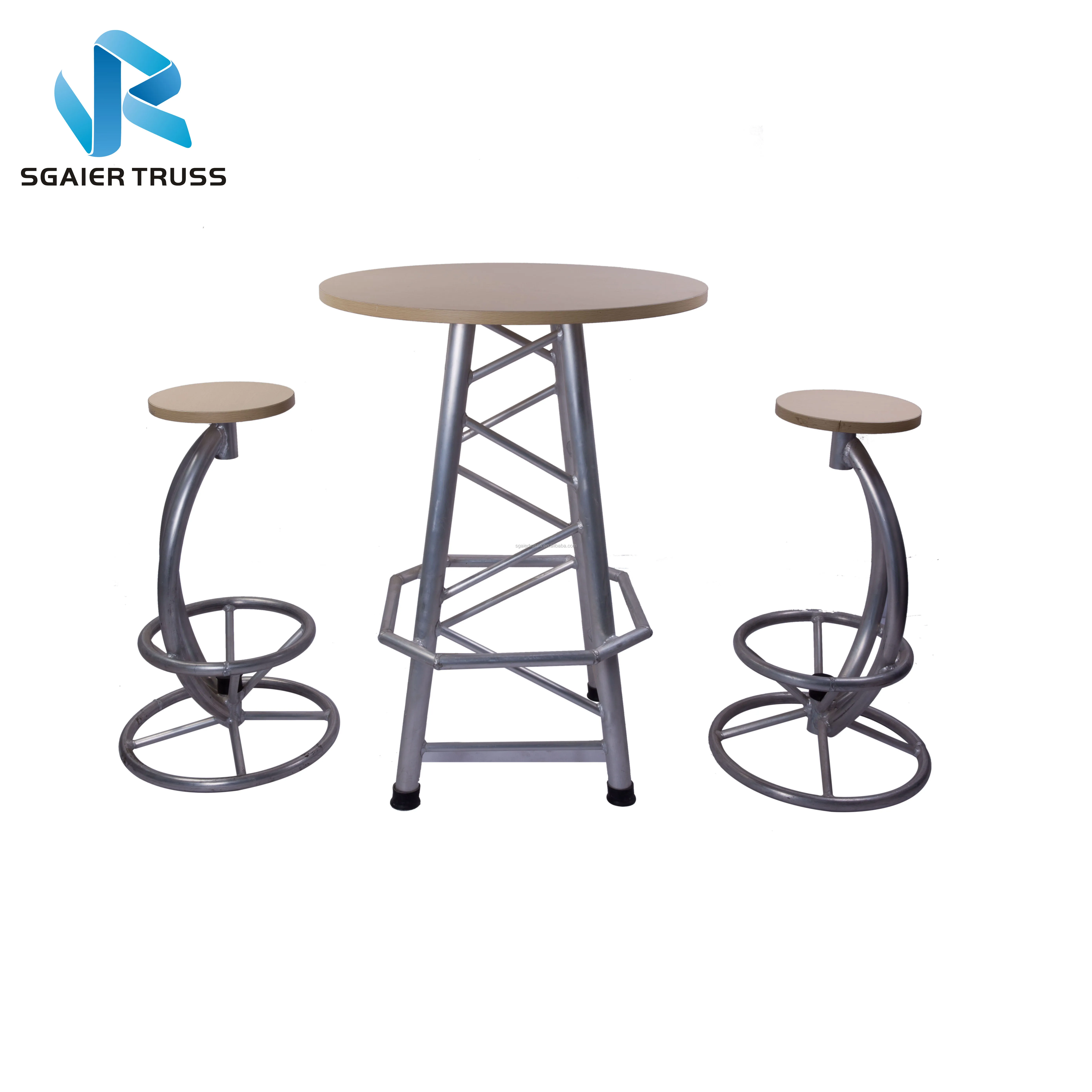 Sgaier truss stool with aluminum alloy and solid beech for the bar club furniture