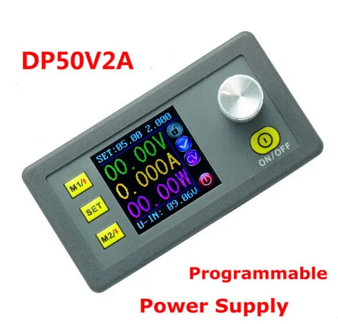 Понижающий Программируемый Модуль питания DP50V2A, постоянное напряжение, ток, понижающий, регулятор напряжения, конвертер, цветной ЖК-дисплей