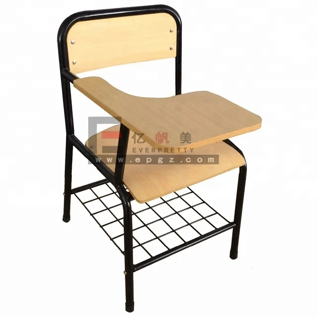  Высококачественная школьная мебель стул для студентов с блокнотом