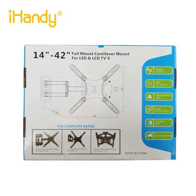 SYSTO iHandy IH-CP302-4 ADJUSTABLE TILT LCD PLASMA TV BRACKET TV WALL MOUNT STAND FOR 14 TO 42 INCH TV STAND telescopic bracket