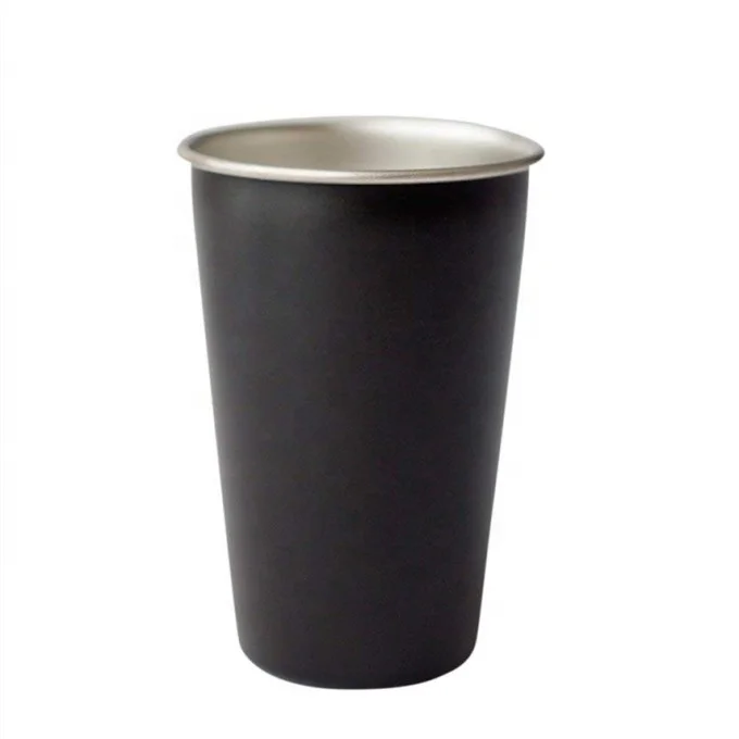 BPA Free 18/8 304 Stainless Steel 16OZ Pint Cup With Black Matt Color