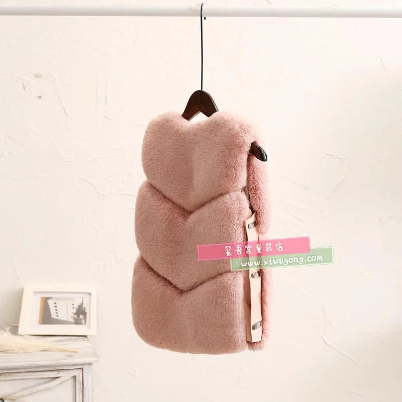 
Girls Boys Faux Fur Vest Sleeveless Outwear Coat For Toddlers Children Kids 