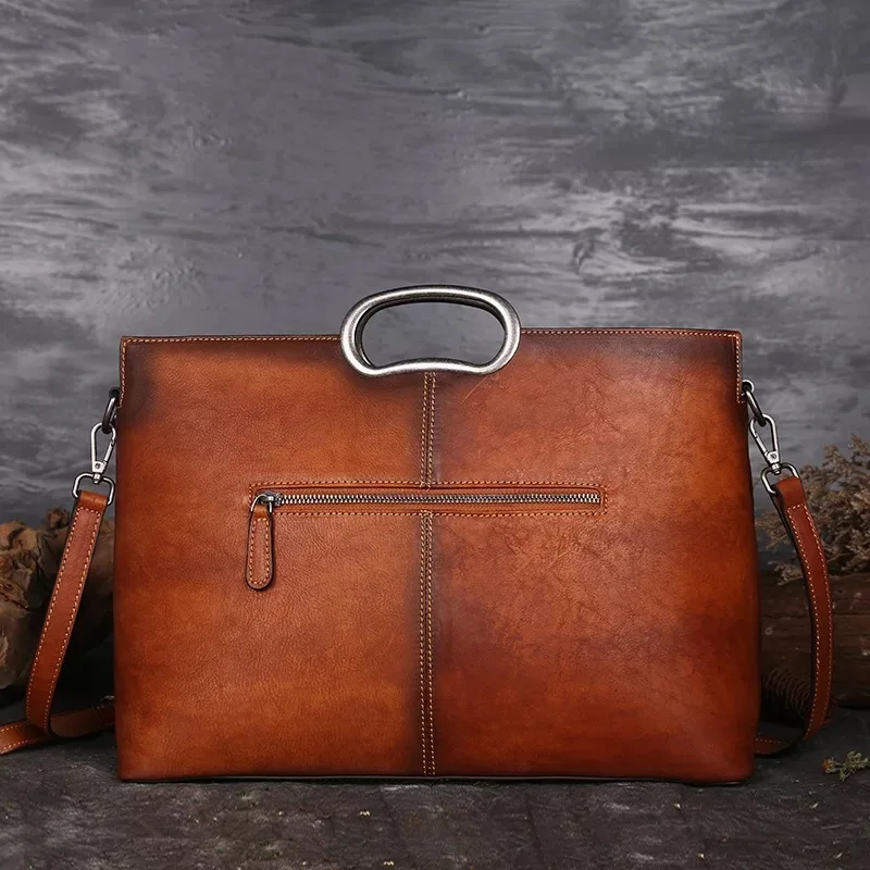 Retro Cow Leather Ladies Hand Bags Chinese Style Tote Handmade Bags Genuine Leather Handbags For Women