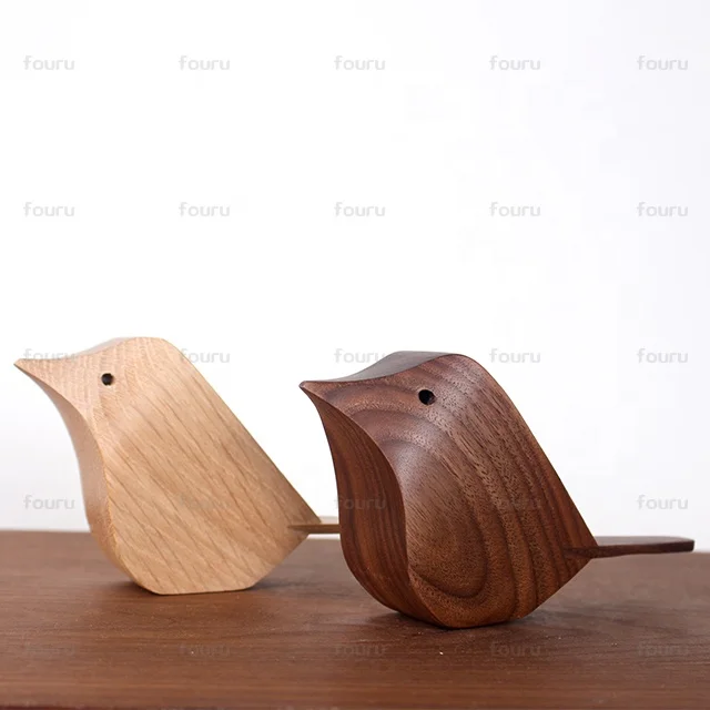 
Solid wood crafts for ideas home decore crafts Walnut and Oak material carved wooden products little bird for Living room decor 