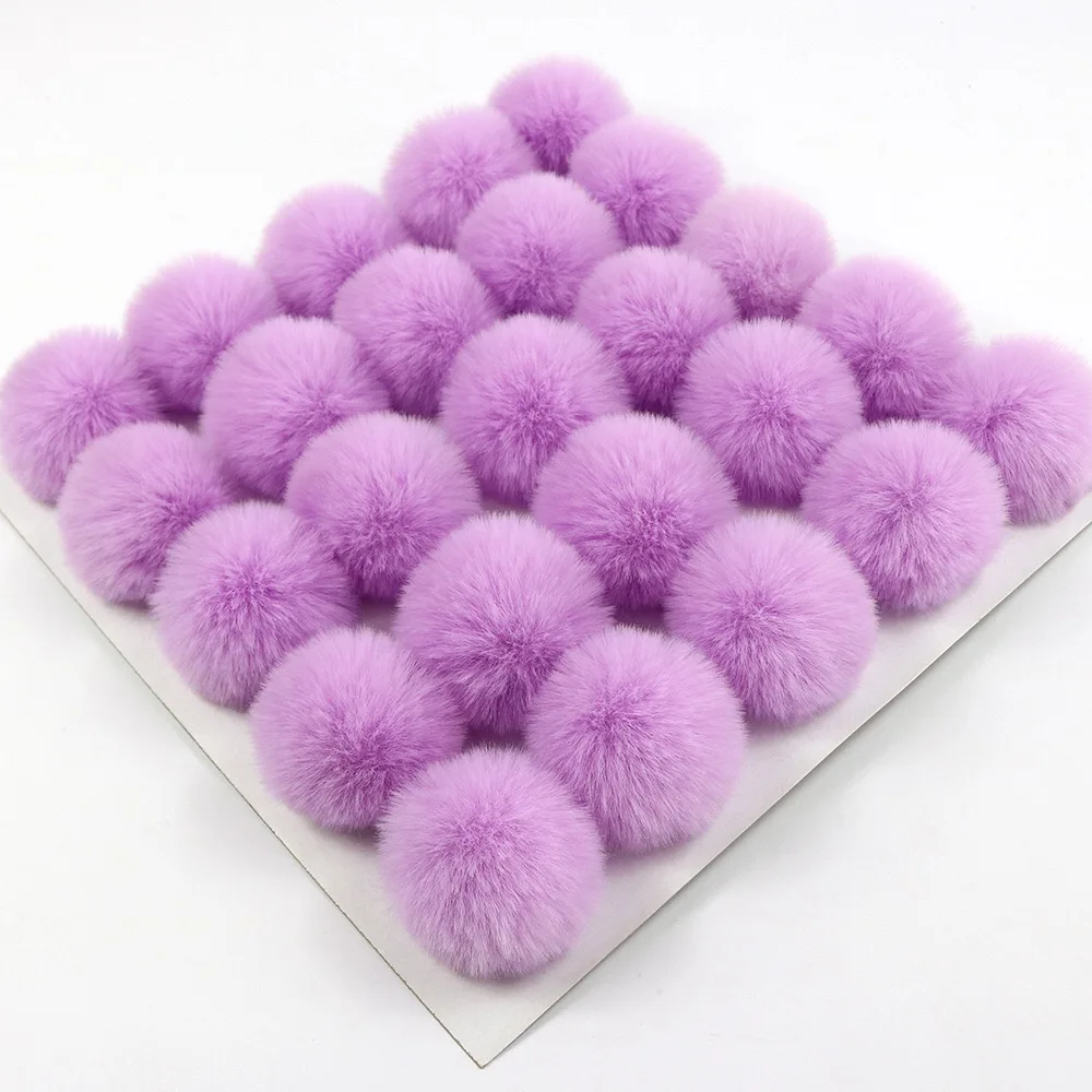 Fluffy Fur Shoe Ball Wholesale High Quality 7cm Fluffy Real Faux Fur Black Pompom
