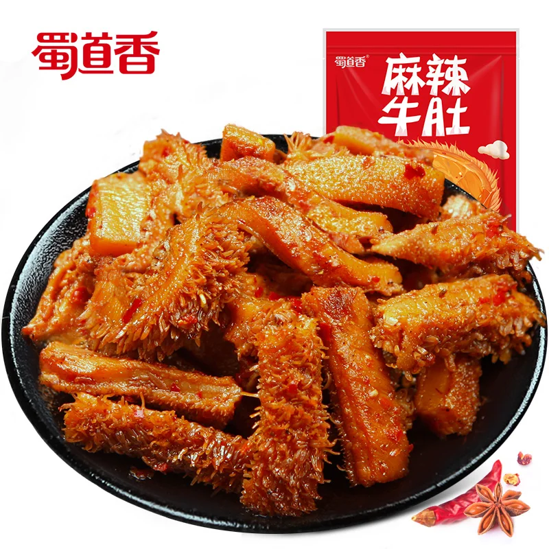 
ShuDaoXiang 100g Per Bag 150Bags Per Carton Mala Niudu Spicy Snack Beef Tripe 