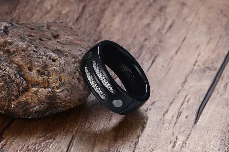 8MM High Quality Polished Tungsten Steel Black Ring