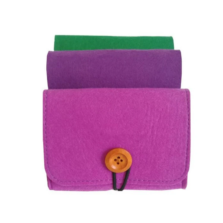 
Manufacturing hot selling felt essential oil pouch case cosmetic carrying bag for roller essential oil 