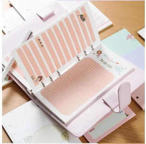 A5 A6 Colored Spiral Notebook Refills 6 Holes Coil Stationery Binder Paper for Filofax Diary Planner Inner Pages