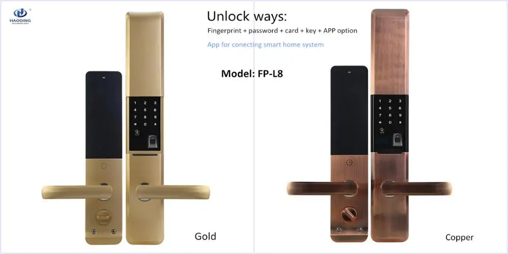 Advanced Smart Door Lock Fingerprint Double Sided Biometric Fingerprint Door Lock