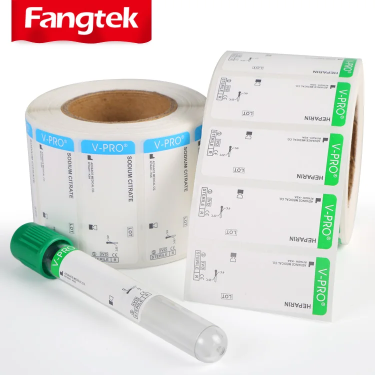 Durable imported low temperature lab tube thermal labels for blood bag collection test tube sticker labels