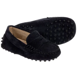 Black Soft Genuine Leather Suede First Walker Moccasins Infant Baby Boy Shoes