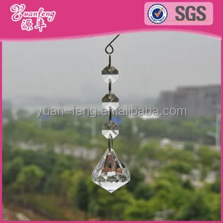 hot wholesale plastic clear transparent octagon acrylic faceted beads for decoration