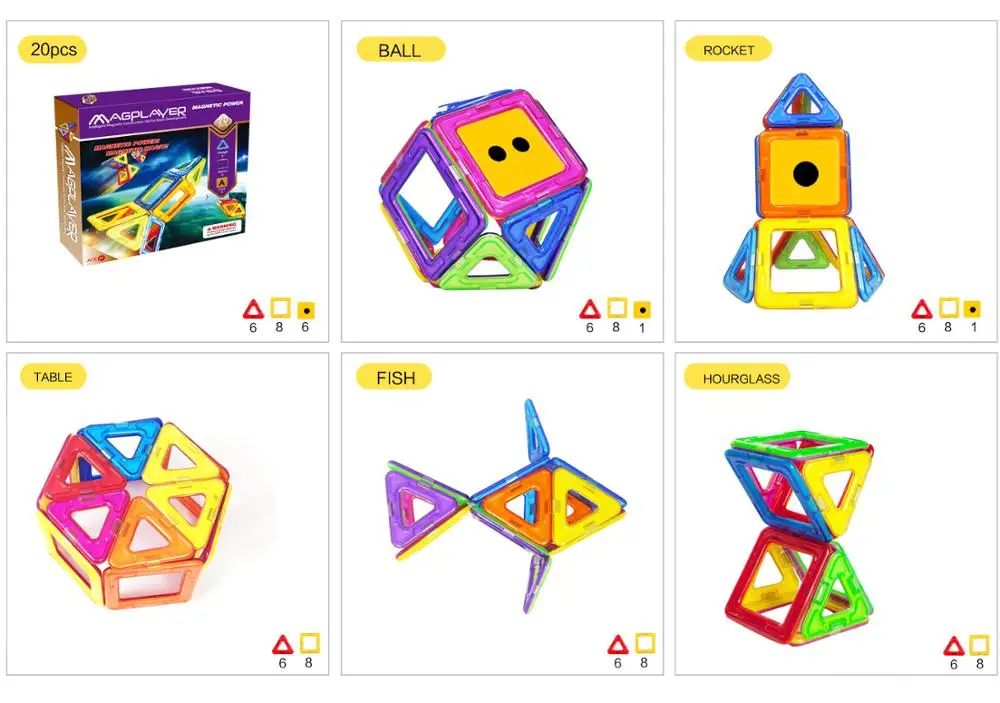 Оптовая продажа детские развивающие магнитные строительные игрушки набор магнитных строительных блоков для