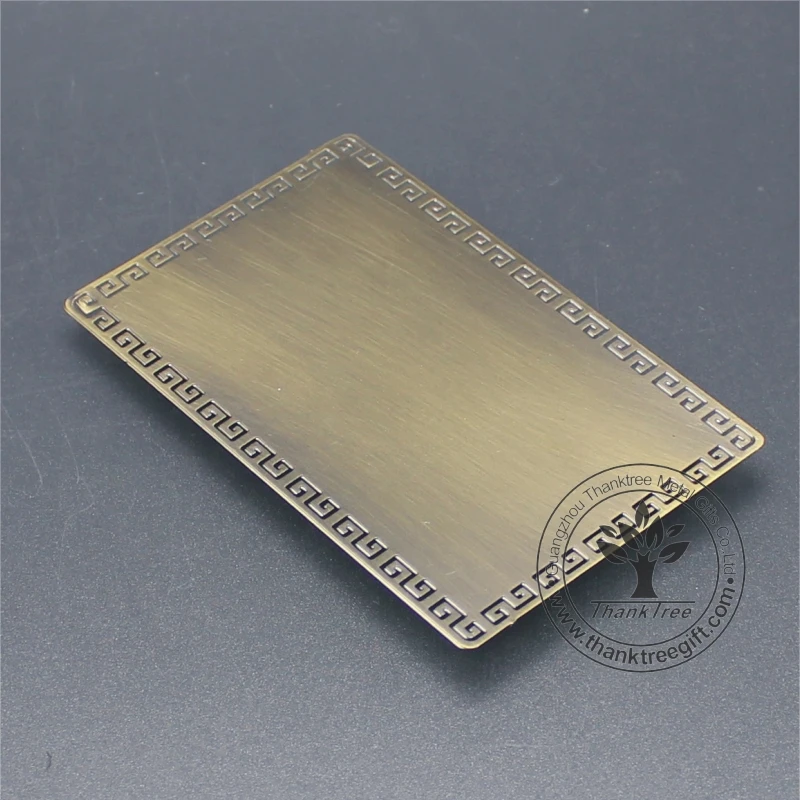 custom design brushed finish stainless steel sublimation blank card