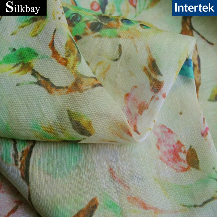 14mm silk fabric silk linen blend fabric