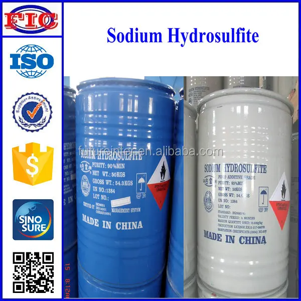 Food grade Sodium hydrosulfite used as reducing agent in chemical industry best quality