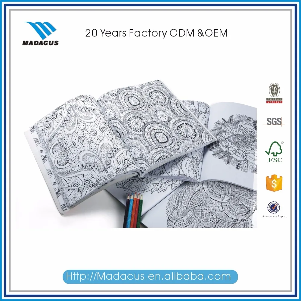 Secret Garden Adult Coloring Book with Pencil Wholesale Cheap Printing Custom Offset Paper Film Lamination Coated Paper CN;ZHE