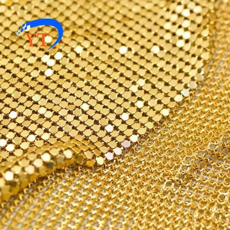 Colorful And Fashionable Decorative Mesh Metallic Cloth Metal Table Colth