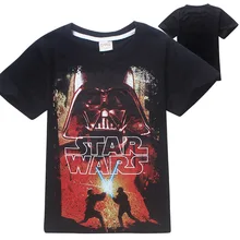 (4-12Y) Boys Clothes 2016 STAR WARS Summer New Cartoon Boys T-shirt O-Neck Short sSleeve Boys Clothes