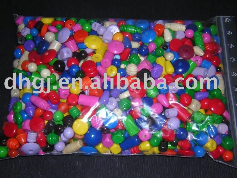 printed make colored wood beads