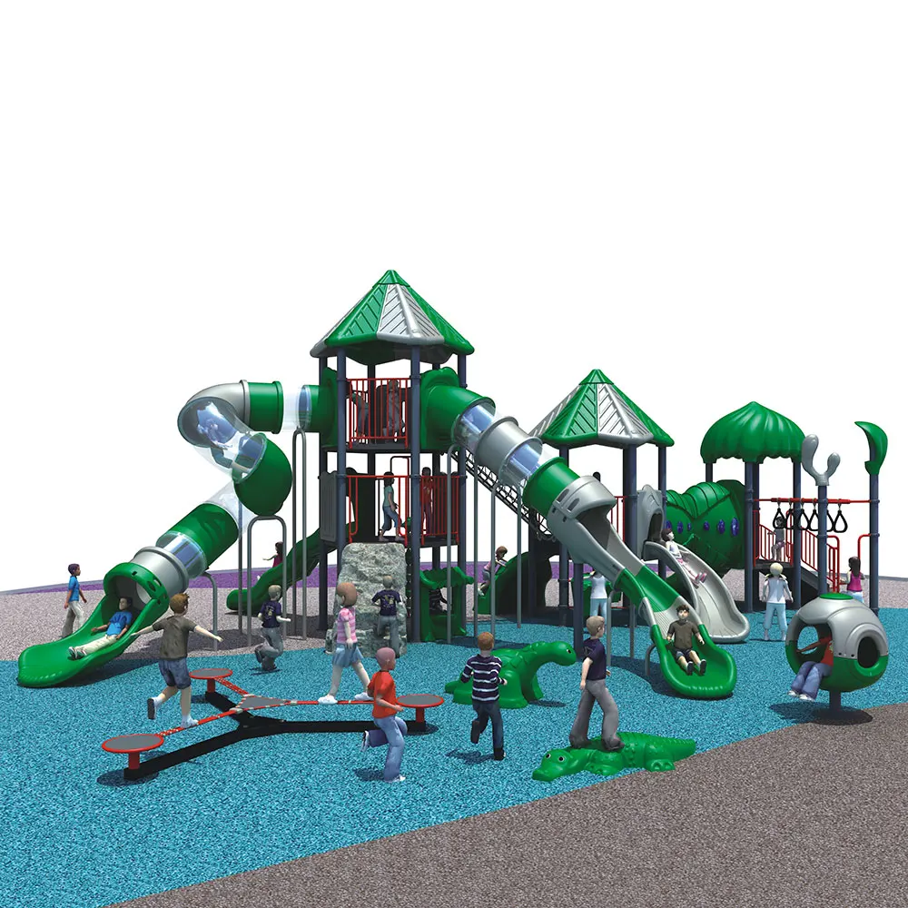 New Design High Quality Big Size green outdoor playground Commercial Safety Qualified Products in school park For children play
