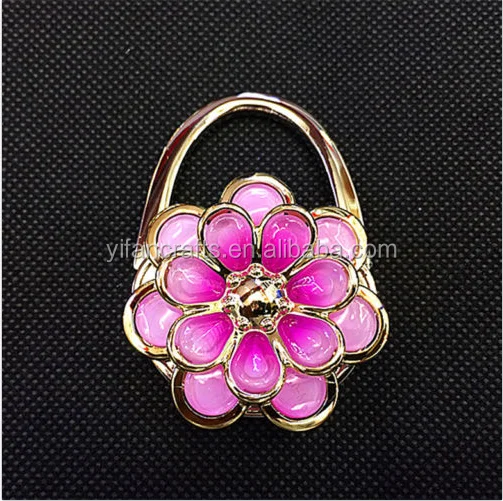 Lady Flower Portable Table Folding Bag Purse Handbag Hook Hanger Holder