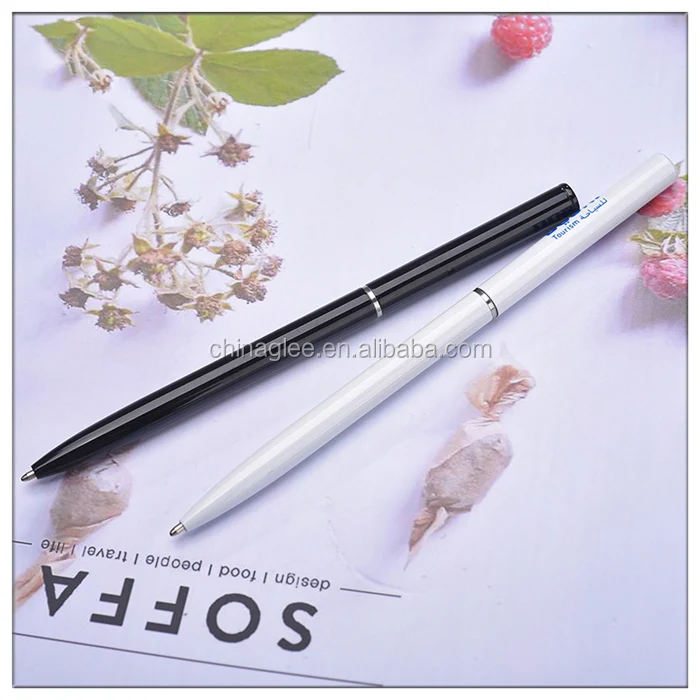 
 Slim hotel cross metal twist pen customized logo ballpoint pen no clip  