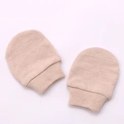 Guangzhou manufacture custom GOTS certificate 100% organic cotton winter warm newborn baby scratch mittens