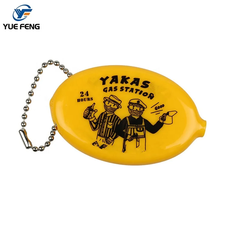 Fashionable Eco-friendly smooth PVC silicon custom key coin pouch rubber coin case